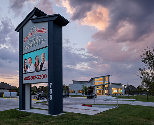 perfect smiles building frontage with sign family dentistry in moore oklahoma